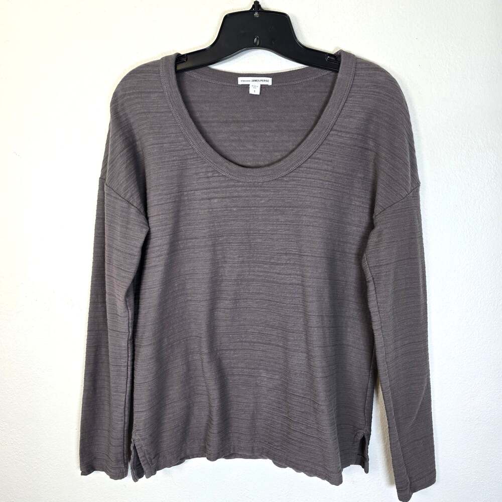 Standard James Perse Top Women's 1/S Greige Elevated Basic Casual Minimalist